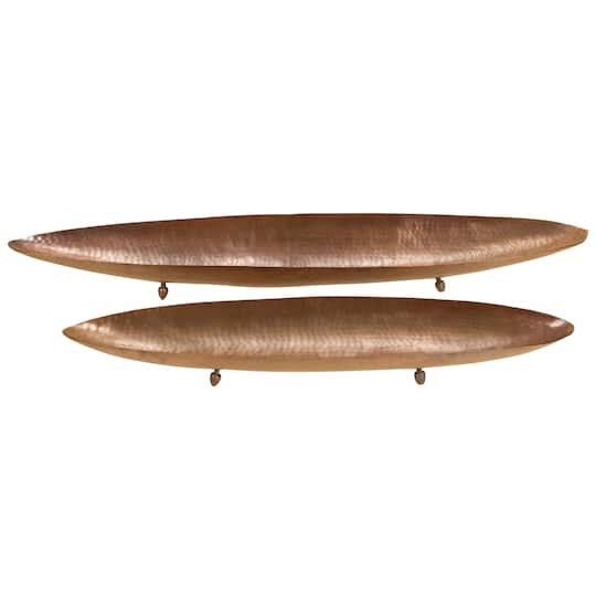 Brown Metal Traditional Tray Set